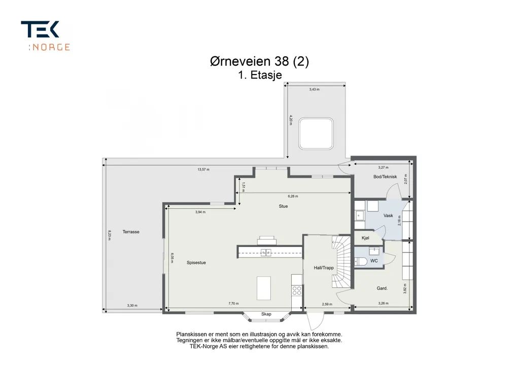 Plan - Sunny Detached House with Terrace in Nadderud