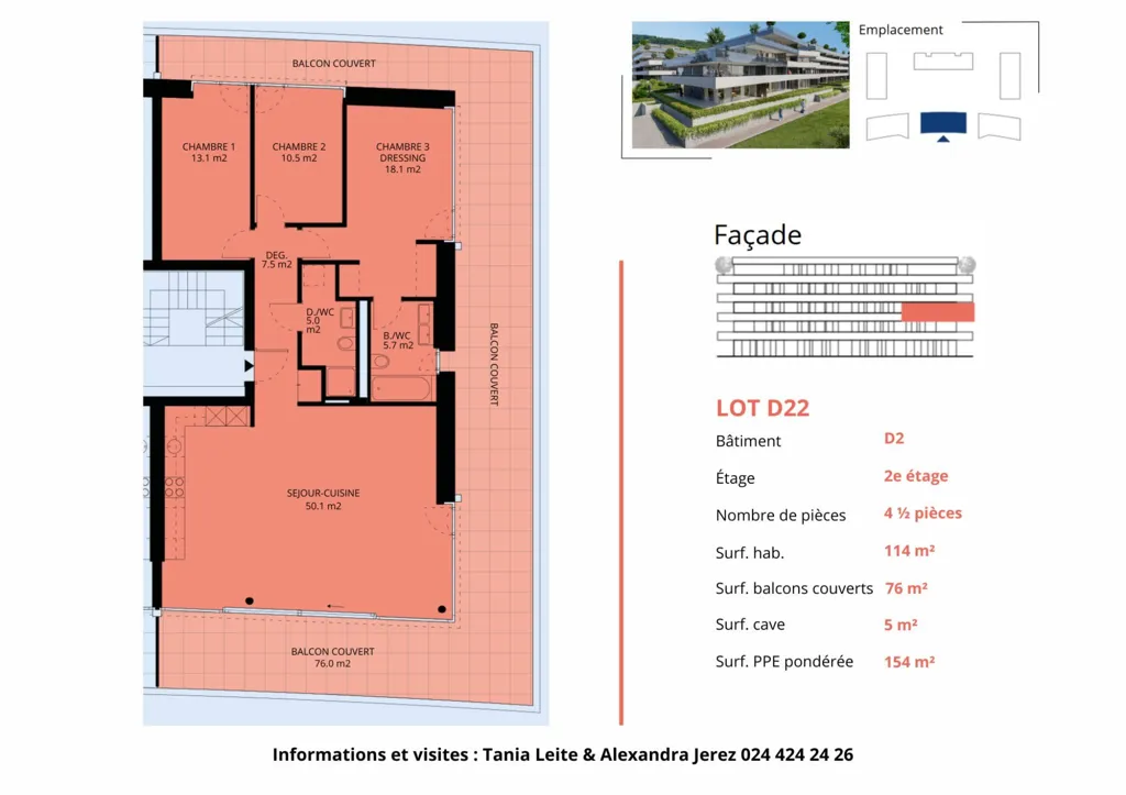 Plan - 4.5-Piece Apartment with Lake View in D2 Building