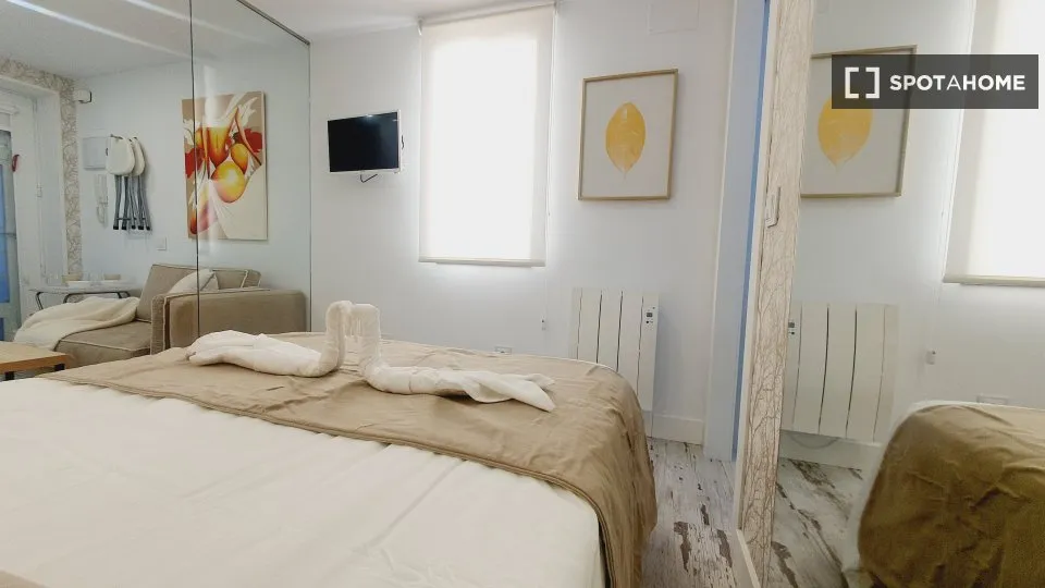 Bedrooms - Furnished Studio in Trafalgar, Madrid