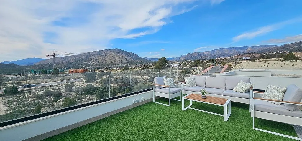 Terrasse - Semi-Detached House with Pool in Finestrat