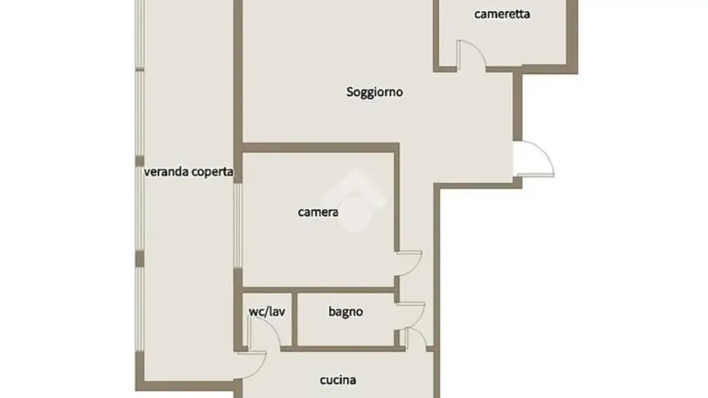 Plaan - Three-Bedroom Flat with Balcony in Palermo