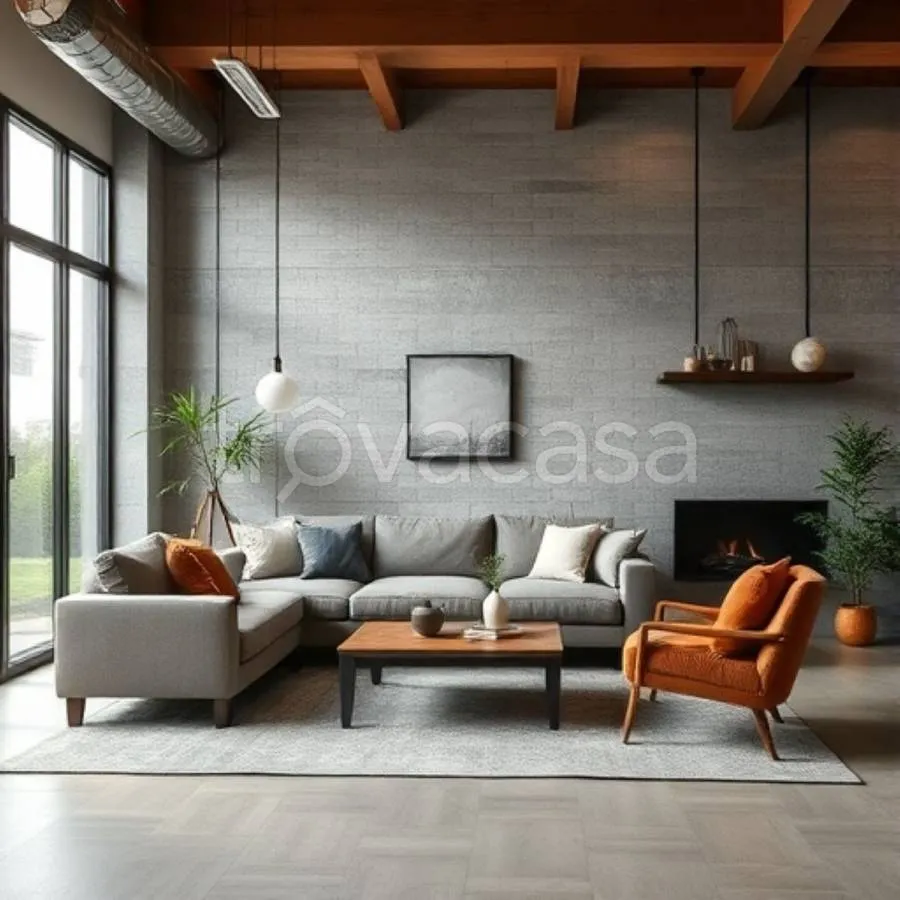 Living Room - Rustic Semi-Detached Villa with Garden in Cantiano