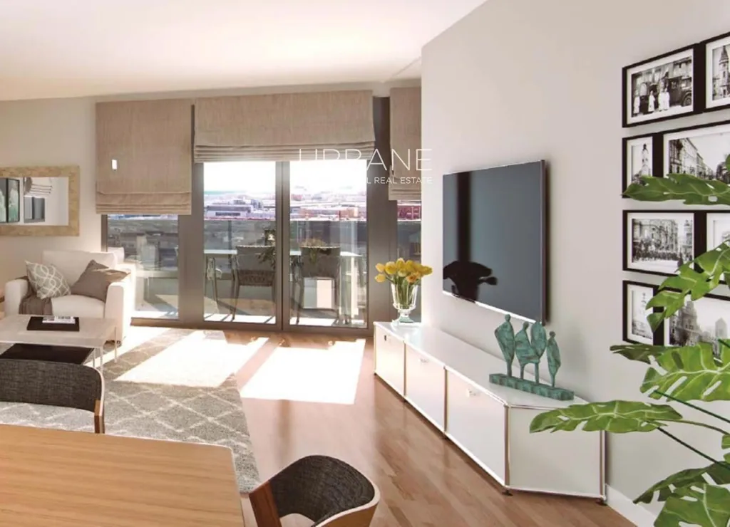 Living Room - Modern Flat with Rooftop Pool in Badalona