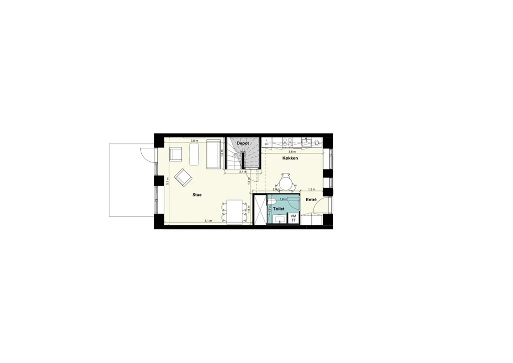Plaan - Four-Room Apartment in Taastrup