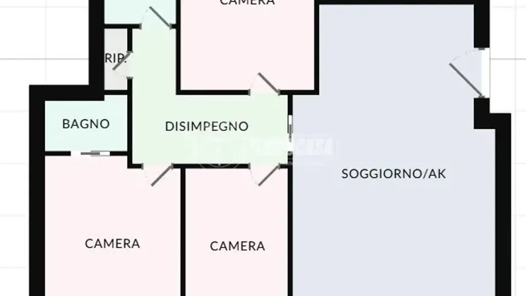 Plaan - Renovated Apartment with Balcony in Rome