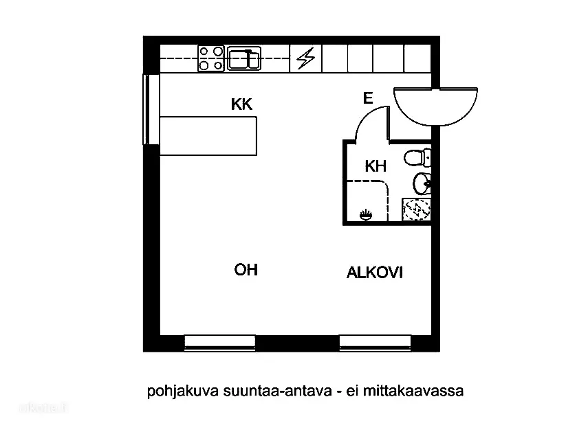 Plaan - Modernised Studio with Balcony in Lahti