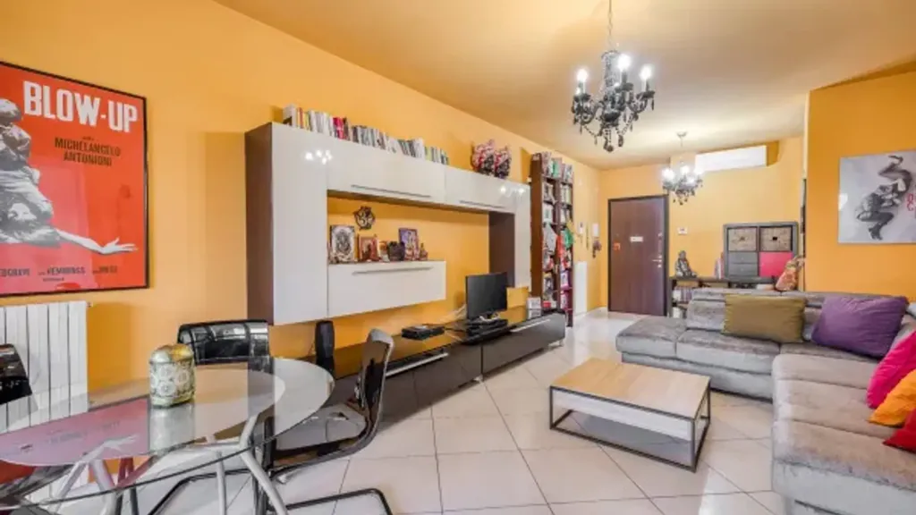 Living Room - Duplex with Panoramic Terrace in San Donato Milanese
