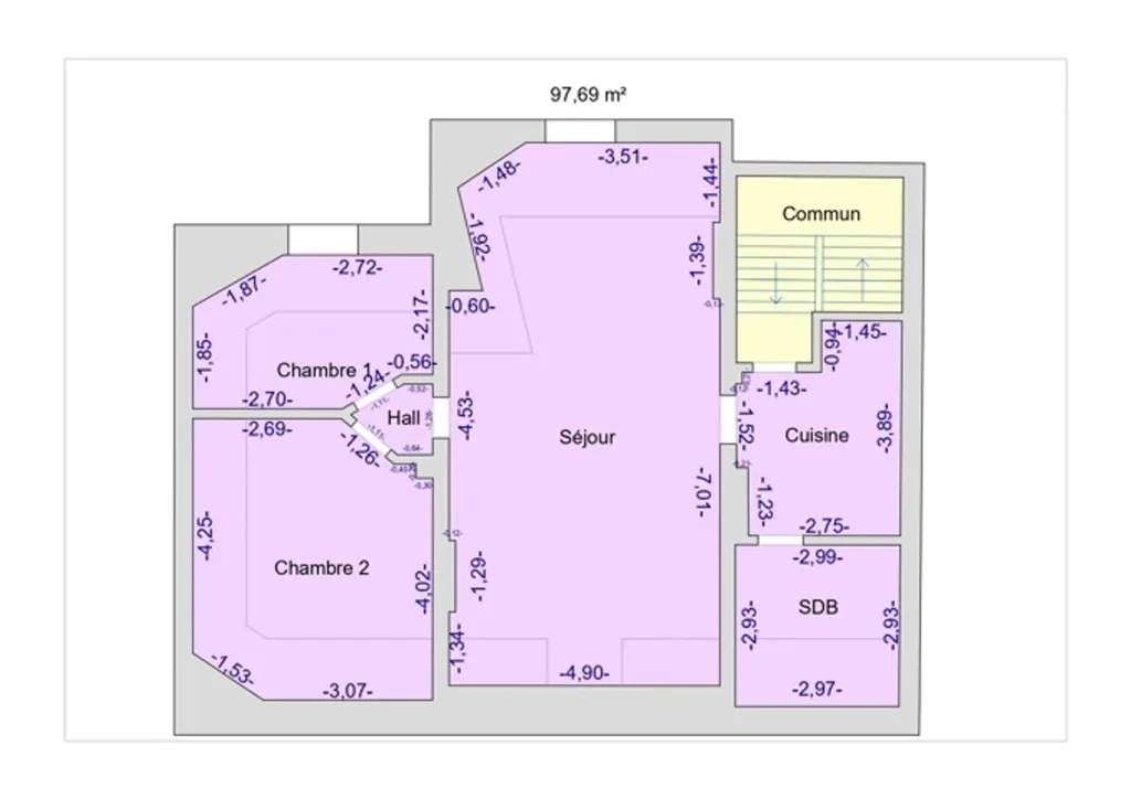 Plan - Appartement 2 chambres avec vue sur la citadelle de Dinant