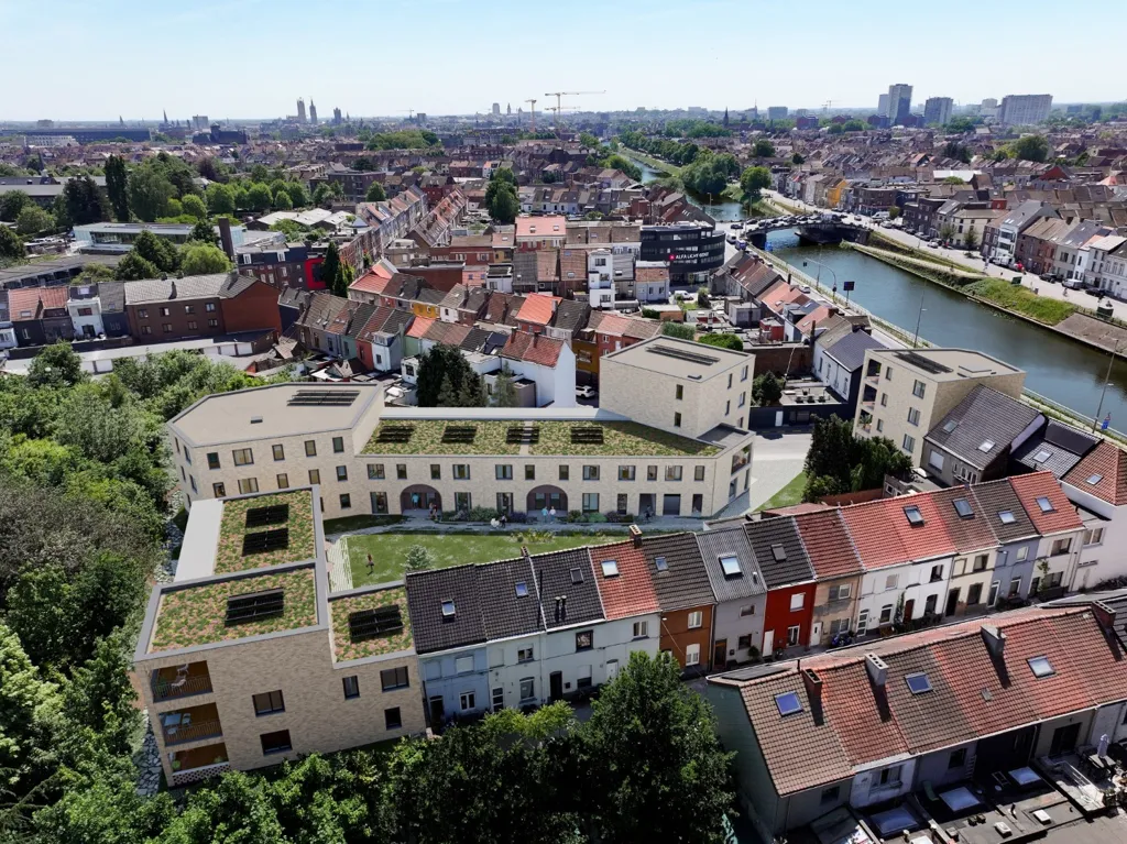 Vue aérienne - Appartement Neuf avec Terrasse à Gand