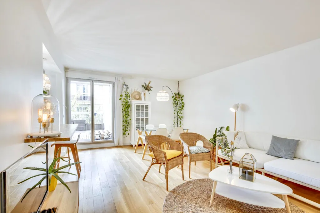 Séjour - Appartement Traversant avec Terrasses à Boulogne-Billancourt