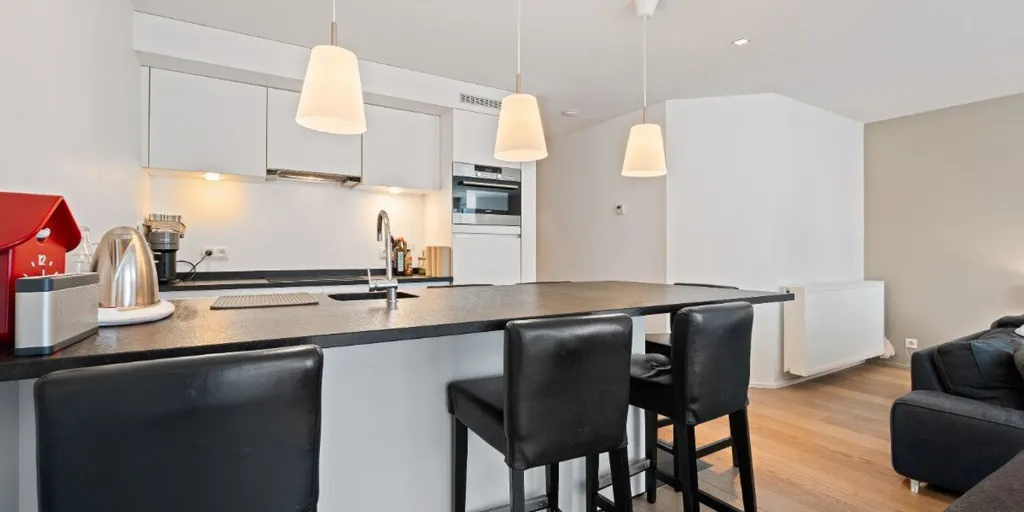 Köök - Stylish Apartment with Sea Views in Sint-Idesbald