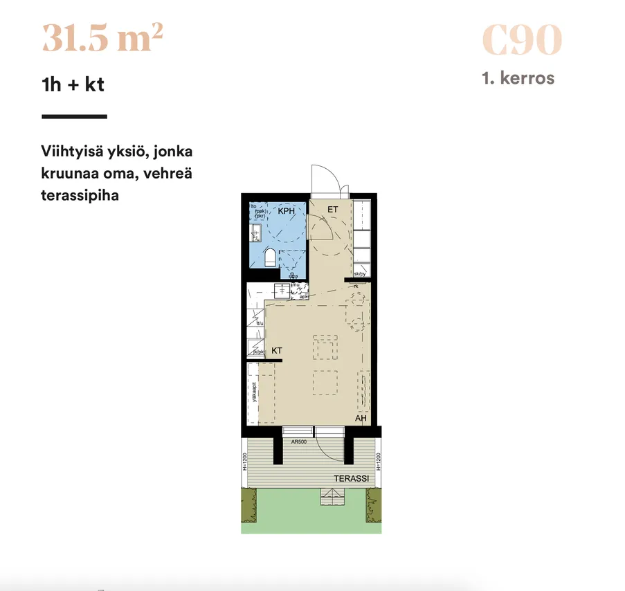Plan - Alcove Flat with Garden in Haaga, Helsinki