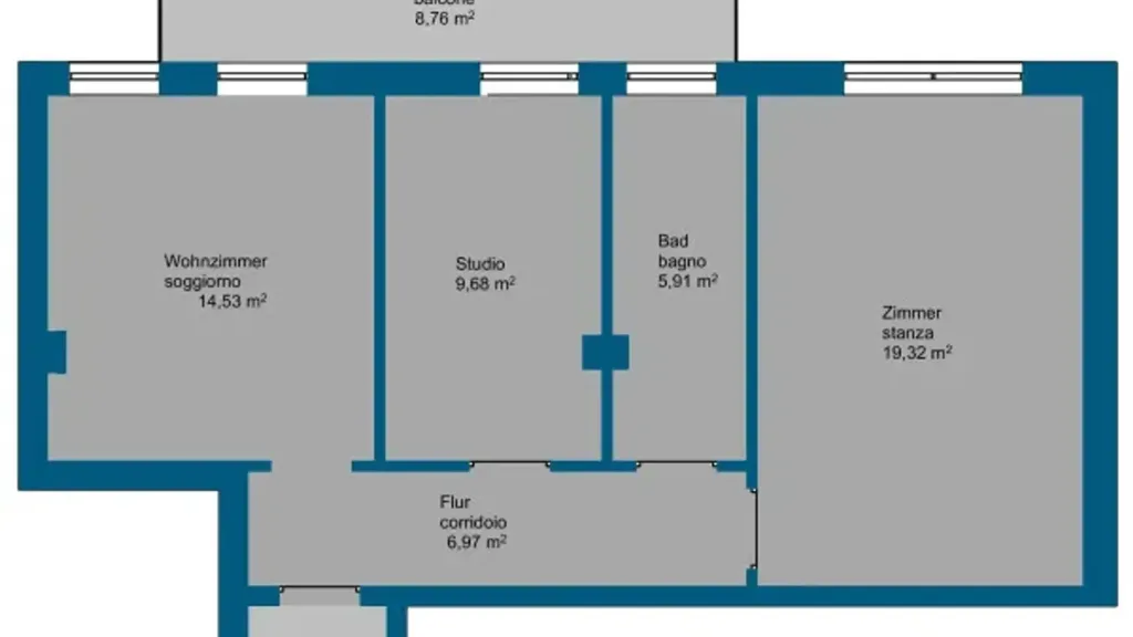 Floor Plan - Rustic-Style Flat with Sauna in Merano