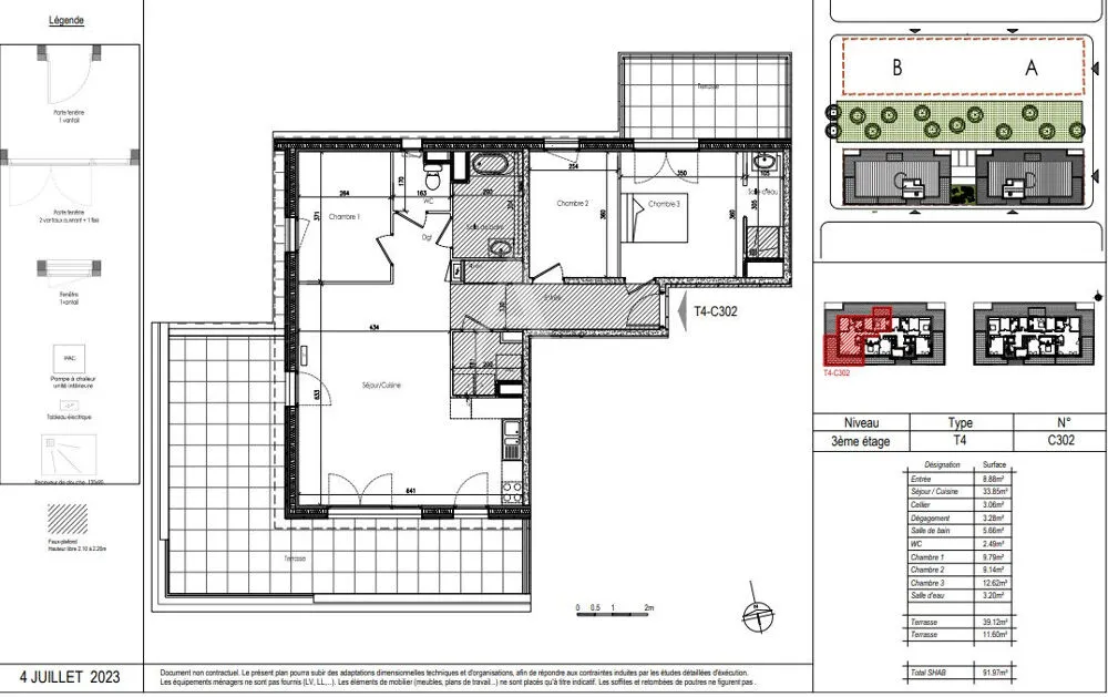 Plan - Appartement T4 avec Terrasse à Trélazé