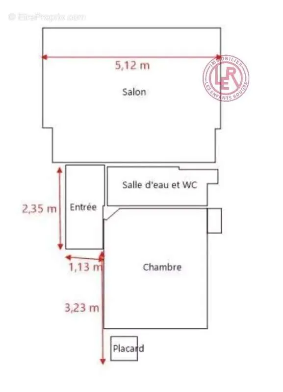 Plan - Appartement 2 Pièces avec Vue Dégagée au Marais