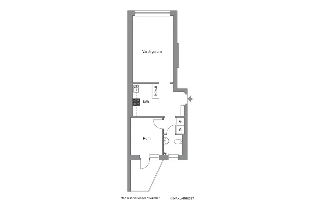 Floor Plan - Modern 2nd Floor Flat with Balcony in Central Location