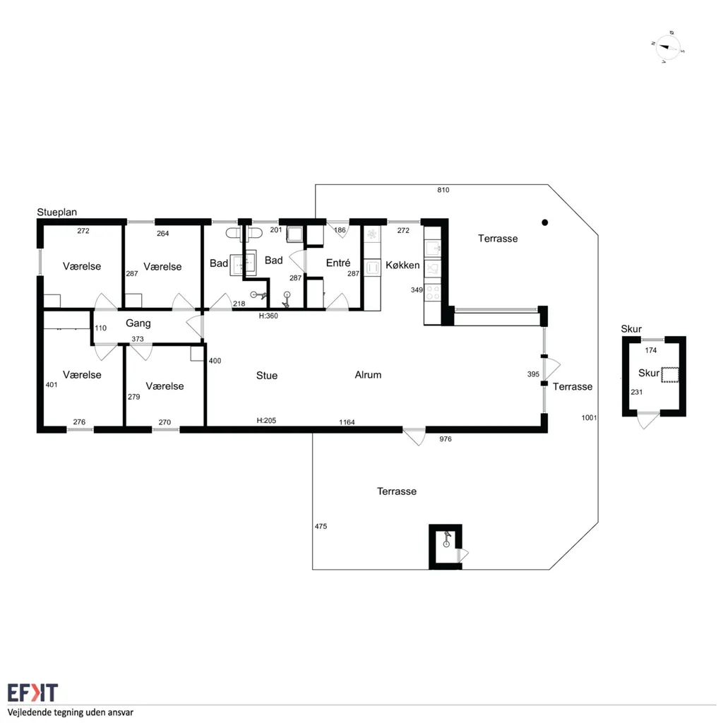 Plaan - Cottage with Garden in Hadsund