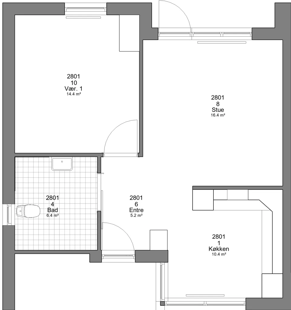 Plaan - Two-Room Apartment on Tranebærvej in Agerbæk