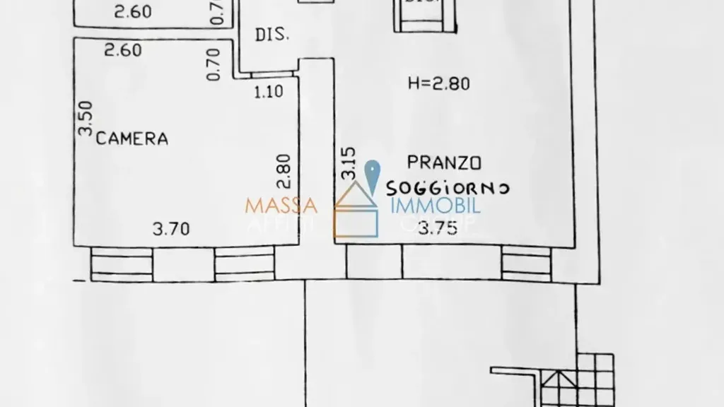 Plan - Semi-detached House with Veranda in Massa