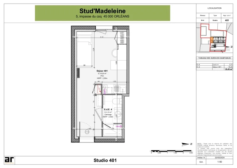 Plaan - Studio in Student Residence, Orleans Centre