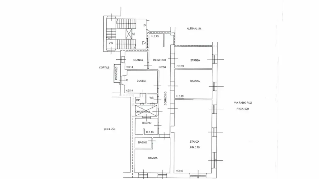 Plan - Rented Apartment with Veranda in Trieste