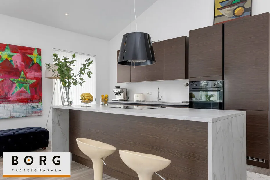 Cuisine - Penthouse with Large Balcony in Kópavogur
