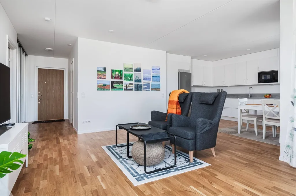 Séjour - Modern Flat with Balcony in Lindö Strand