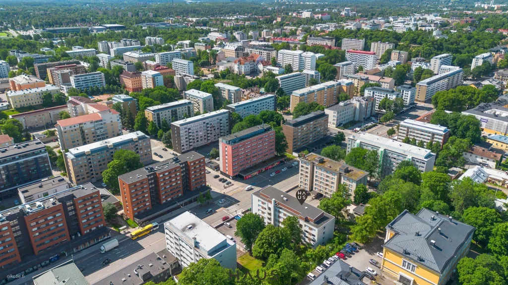 Vue aérienne - Modernised Flat with Balcony in Eastern Centre, Turku