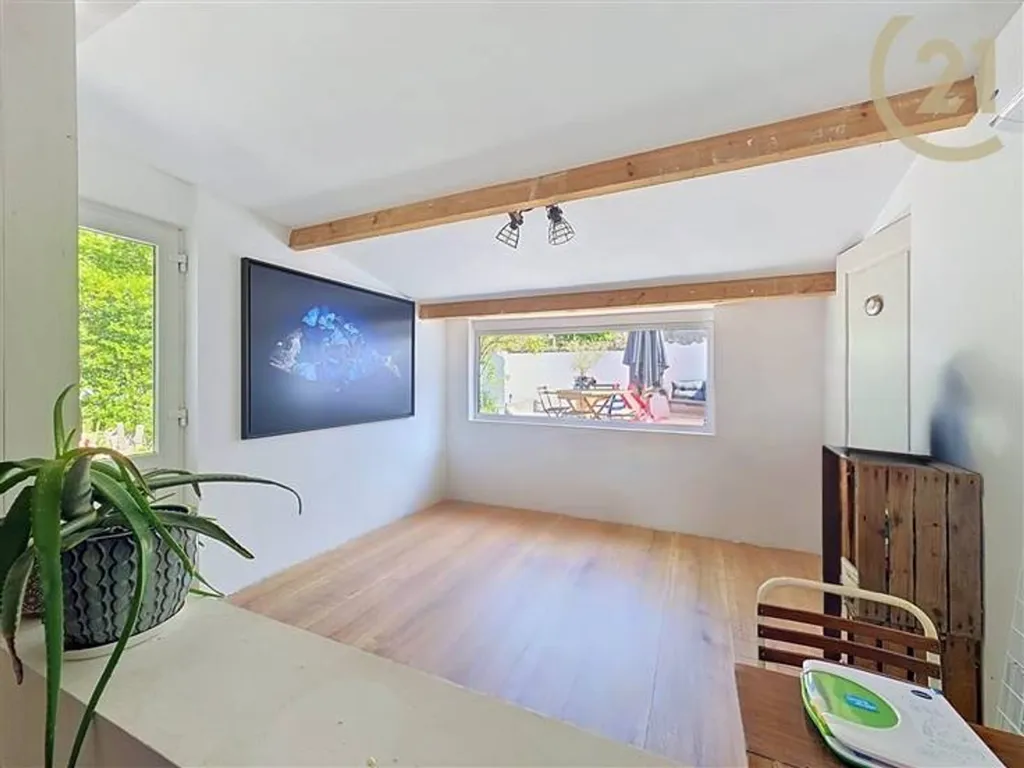 Living Room - Renovated 3-Faced House with Terrace in Genappe