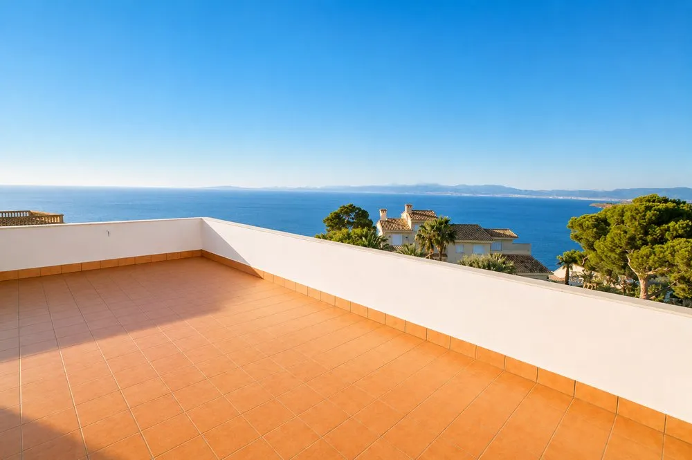Terrasse - Villa with Sea Views and Pool in Badia Gran