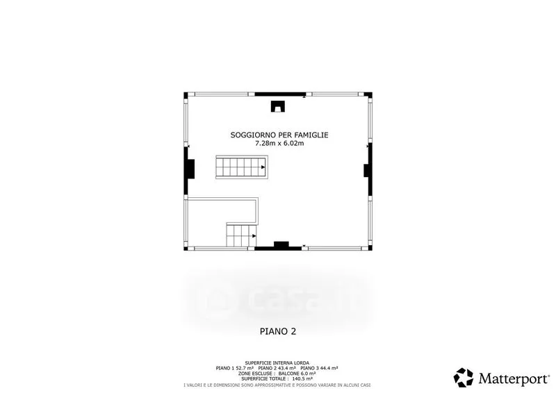 Floor Plan - Rear-Converted Attico with Balcony in Verbania