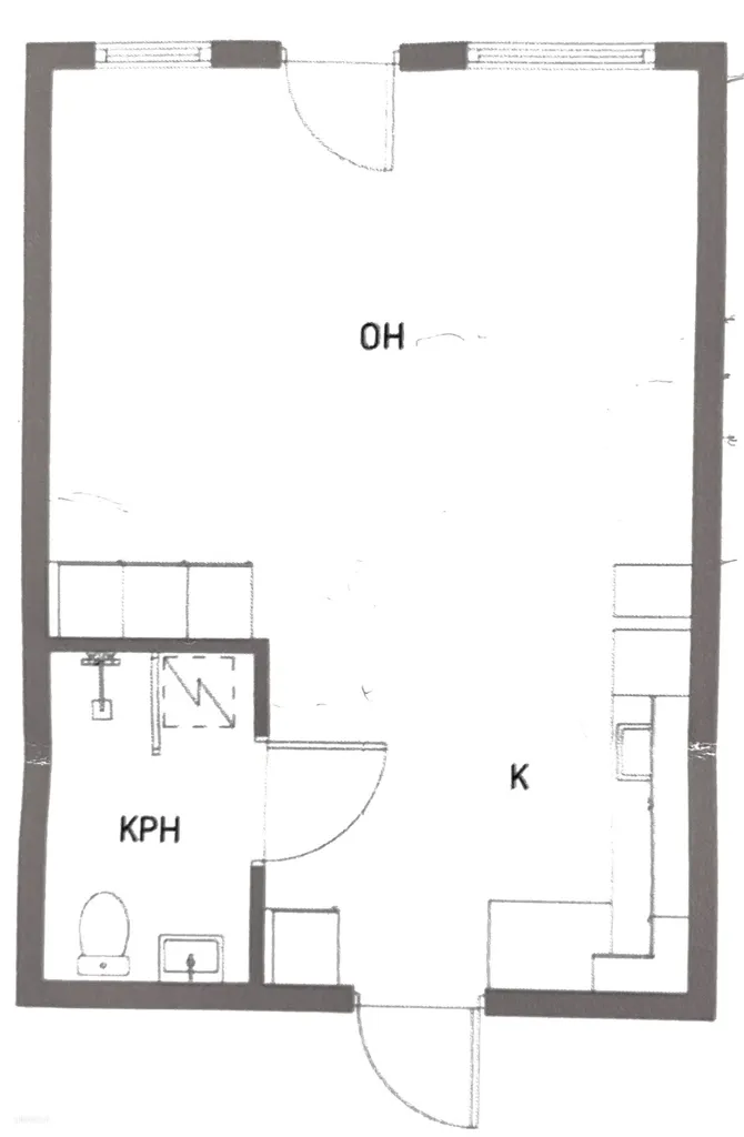 Plan - Bright Studio Flat with Balcony in Lappeenranta Centre