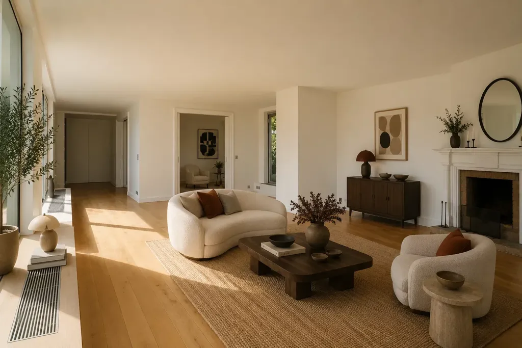 Living Room - Penthouse with Eiffel Tower View in Paris 75116