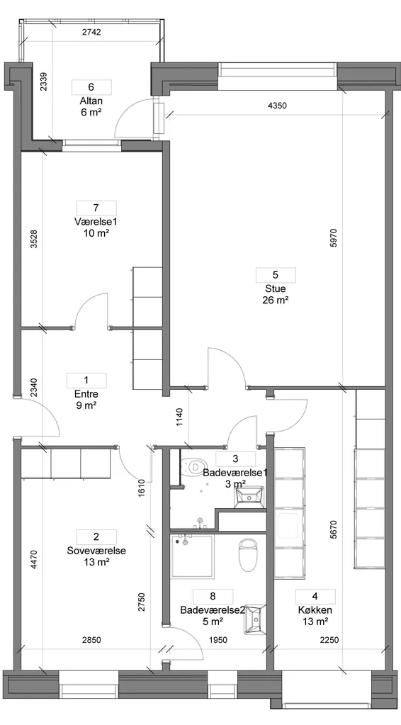 Plaan - 3-Bedroom Flat with Elevator in Nørresundby