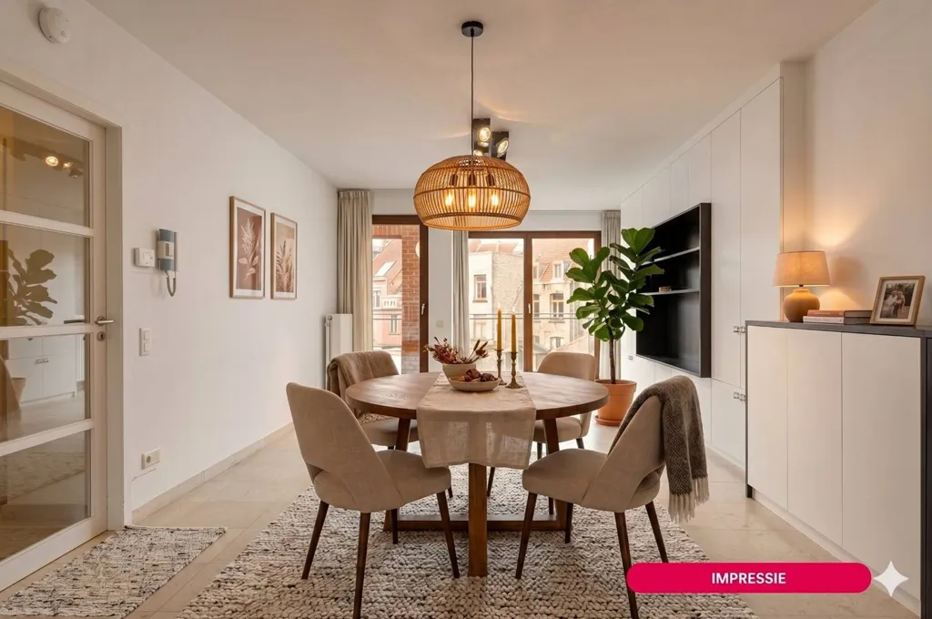 Salle à manger - Appartement Moderne avec Deux Terrasses à Bruges
