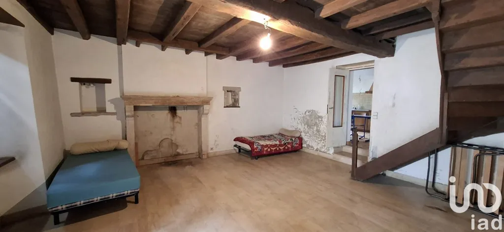 Living Room - Restoration-Ready Stone House in Loches-sur-Ource
