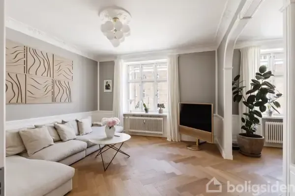 Living Room - Apartment with Balcony in Frederiksberg