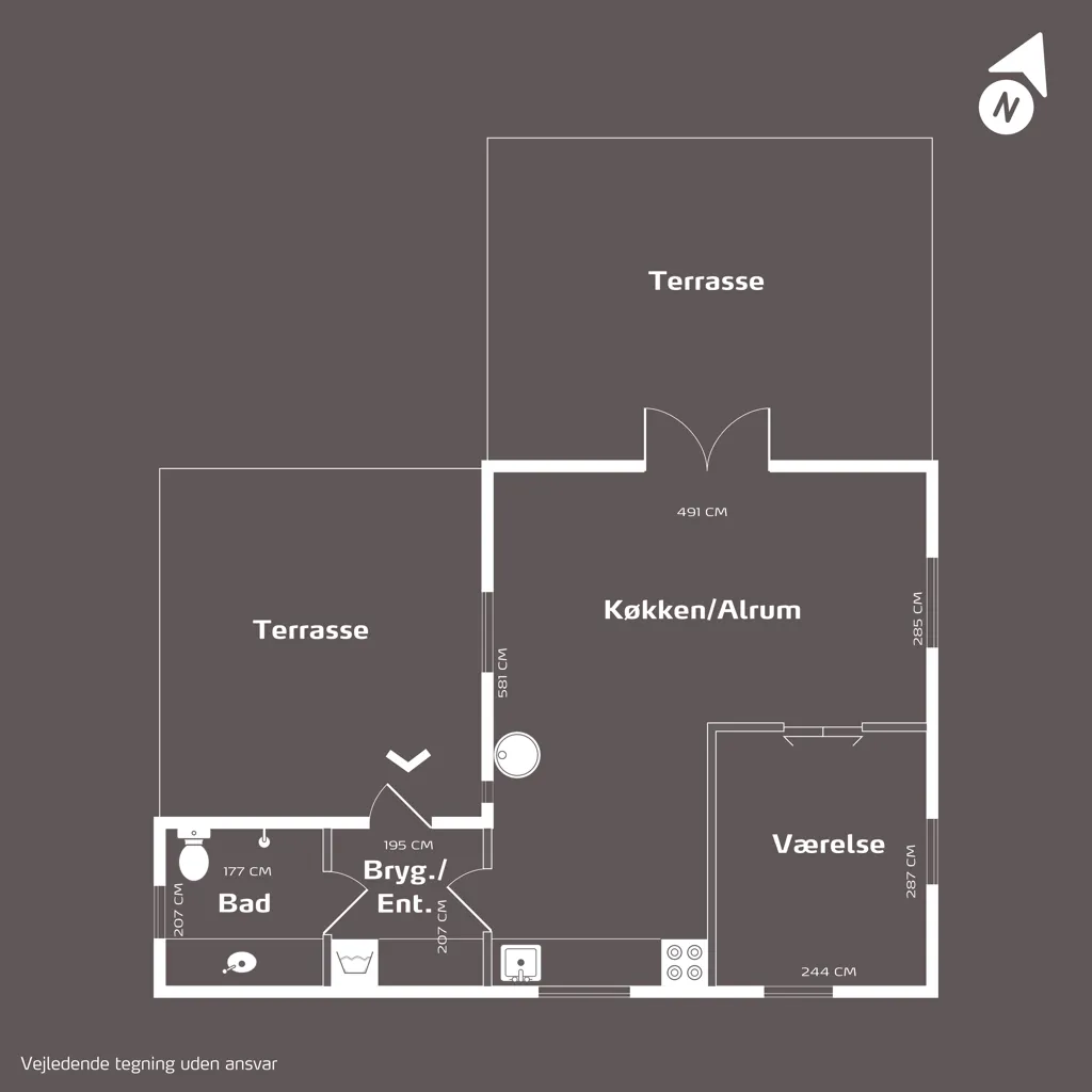 Plan - Modernised Summerhouse with Terraces in Otterup
