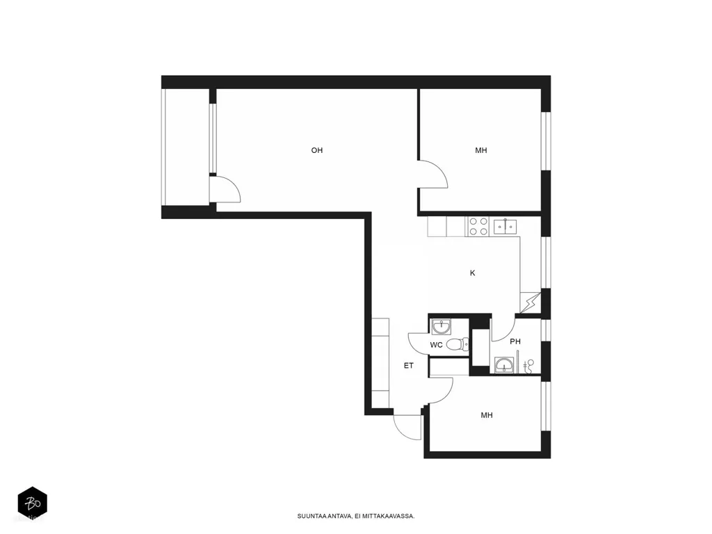 Planimetria - Modern Flat with City Views in Nummi, Turku