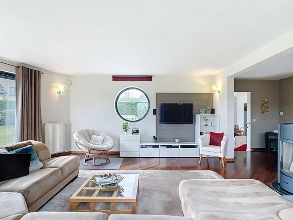 Living Room - Architectural Villa with Terrace in Wavre