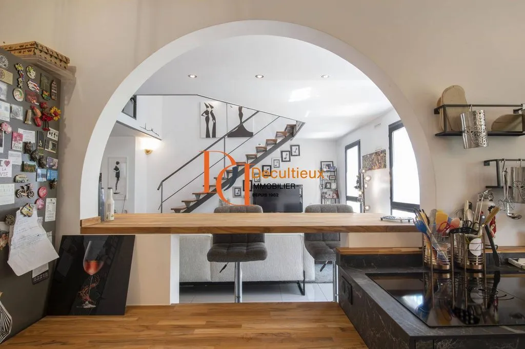 Köök - Luxury Duplex with River View in Lyon