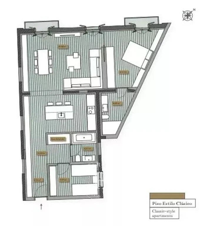 Plan - Luxury Apartment with Balconies in Barcelona