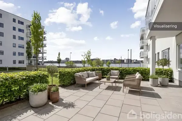 Terrasse - Modern Flat with Fjord View in Nørresundby