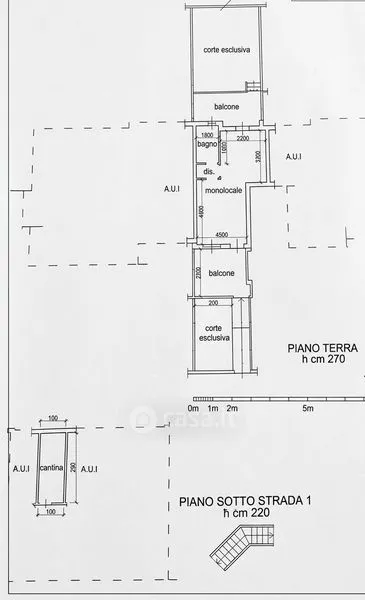 Plan - Monolocale with Private Courtyard in Cervia