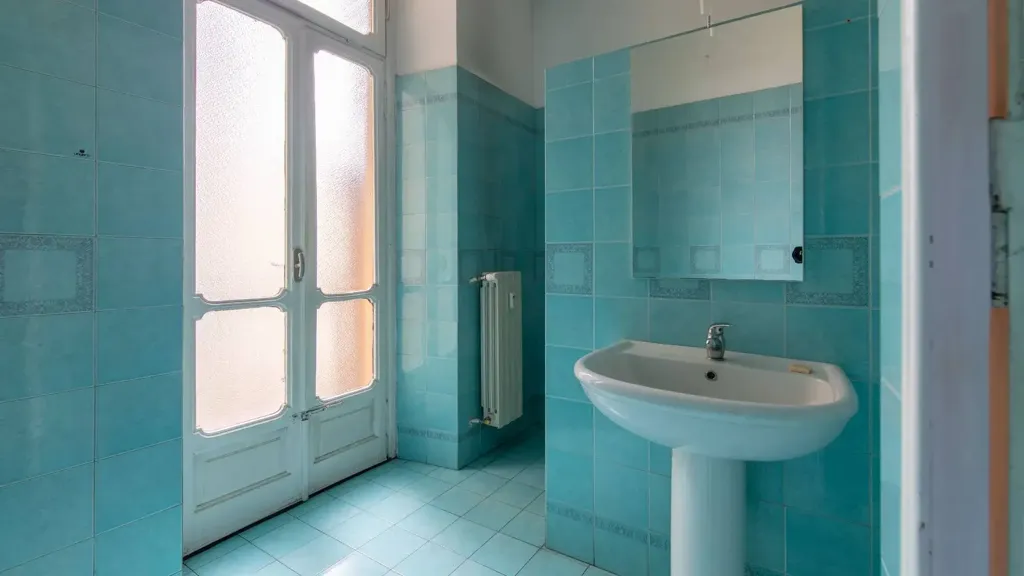 Bathrooms - Liberty Style Apartment with Bow Window in Turin