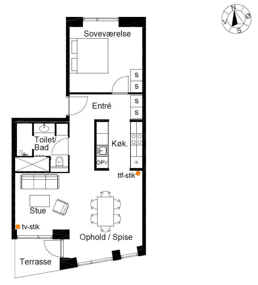 Plan - Apartment with Water View in Marble Town