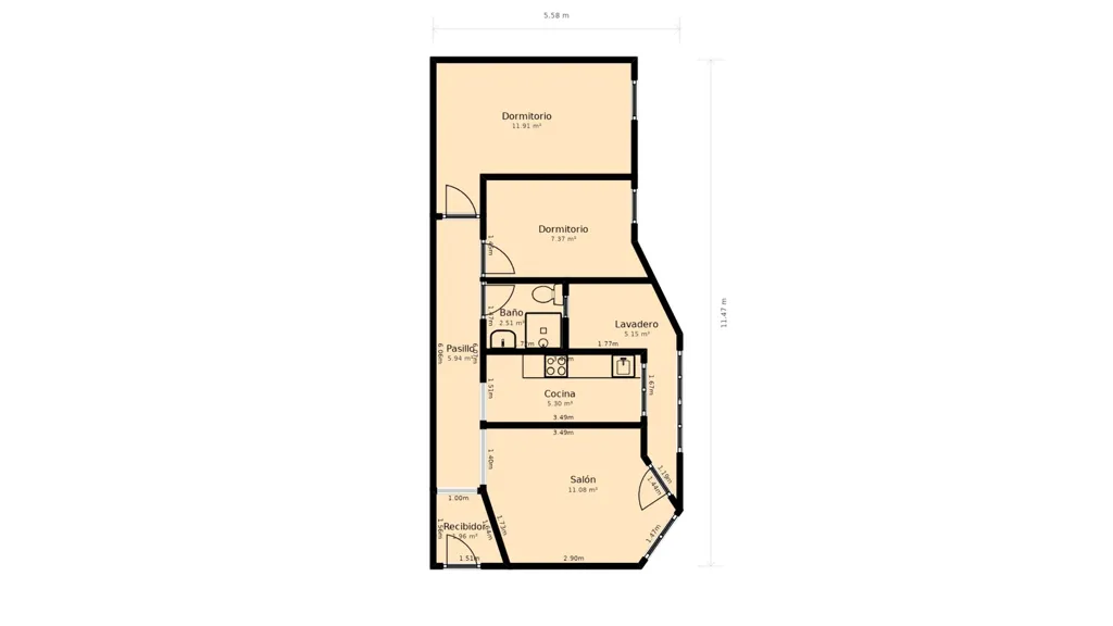 Plan - Flat with Metro Access in Cornellà de Llobregat