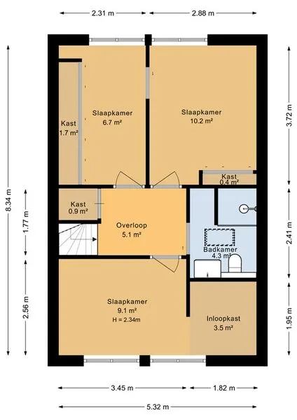 Plaan - Modernised Semi-detached House with Garden in Emmen