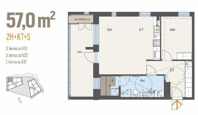 Plan - Modern Flat with Private Sauna in Leinelä