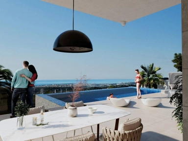 Terraza - Villa con vistas al mar en Finestrat